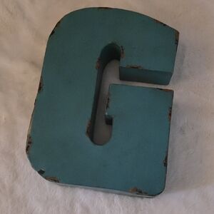 Source Unknown Rustic Blue Letter Decor